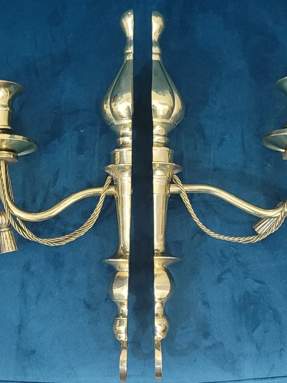 Solid Brass Candle Sconce Pair 12